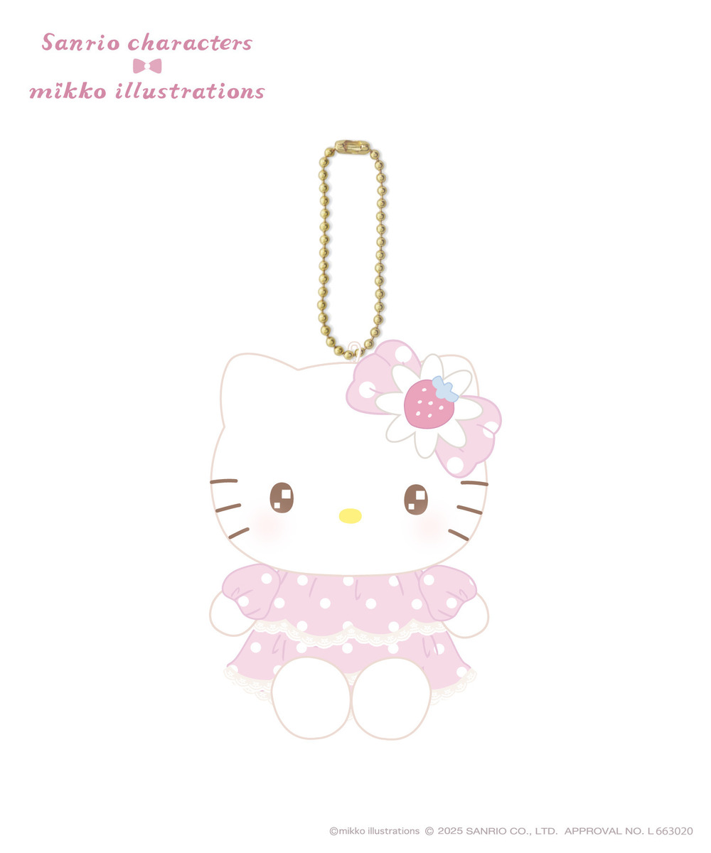 『mikko illustrations × sanrio characters』ぬいぐるみキーホルダー_ハローキティ【二次受注】 詳細画像 - 1