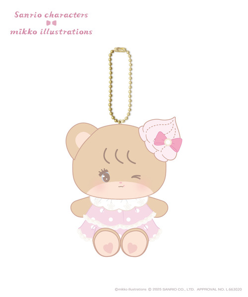 『mikko illustrations × sanrio characters 』ぬいぐるみキーホルダー_ラテ【二次受注】