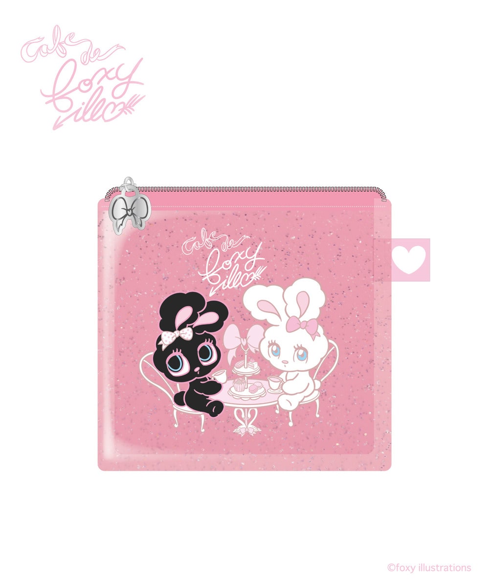 【foxy illustrations】フラットポーチ_pink 詳細画像 - 1