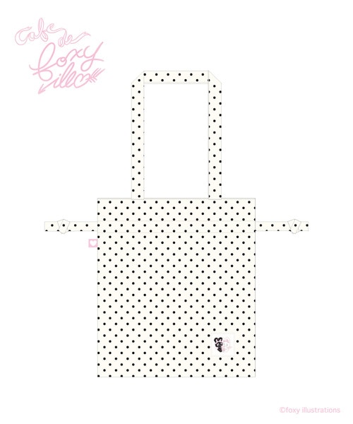 【foxy illustrations】ドット柄トートバッグ_white