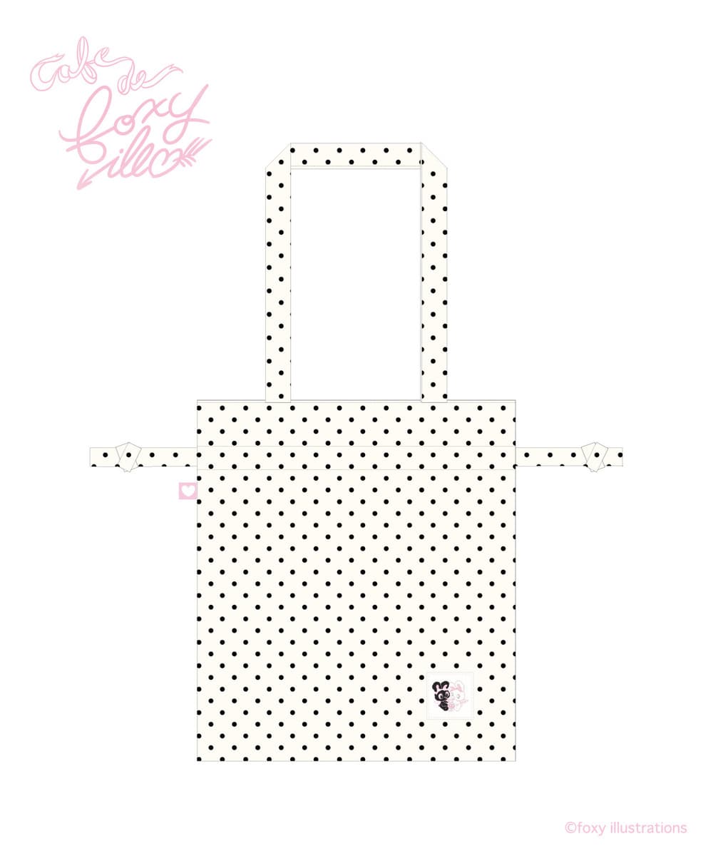 【foxy illustrations】ドット柄トートバッグ_white 詳細画像 - 1