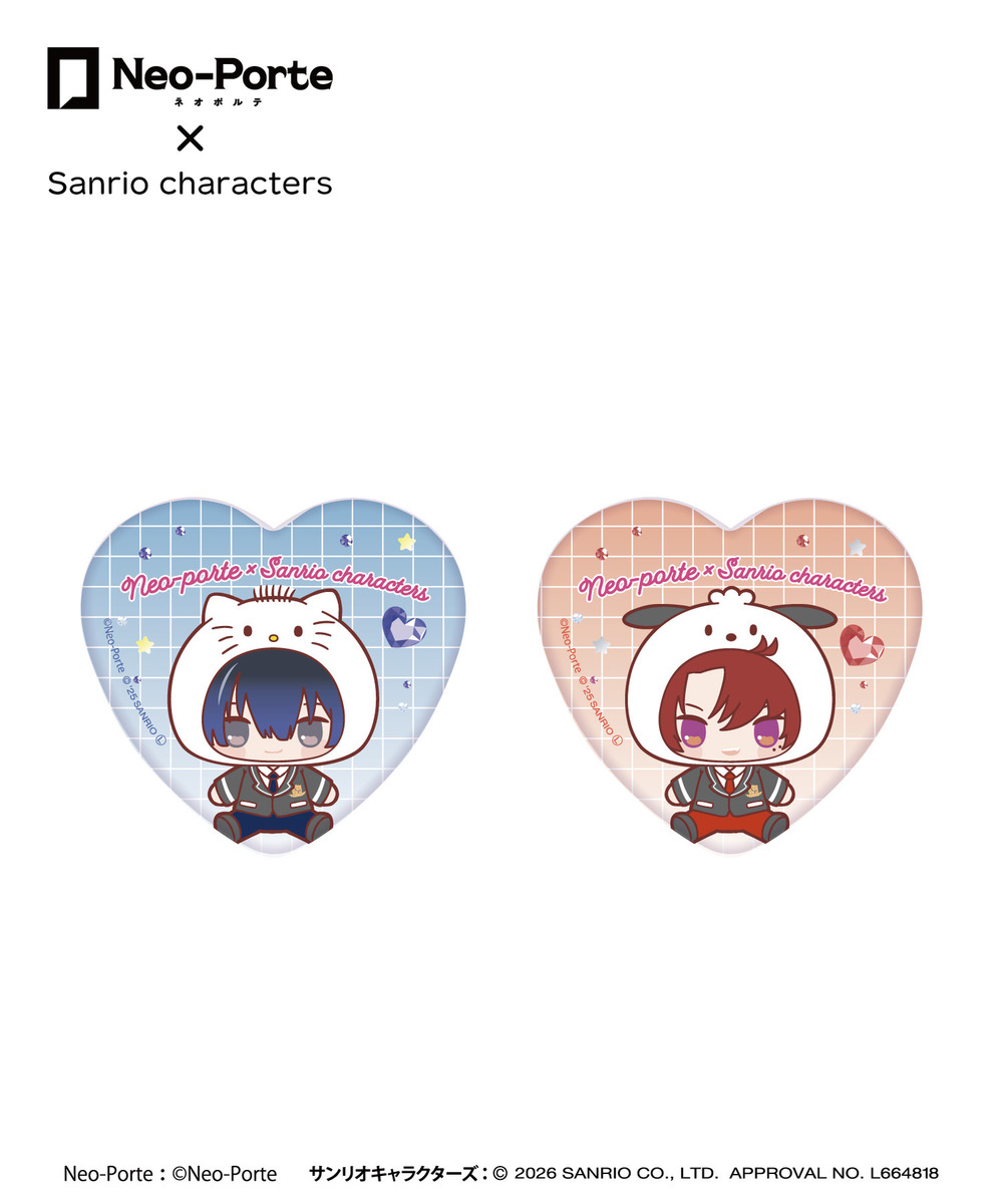 『Neo-Porte&times;Sanrio characters』トレーディングハート缶バッジ（全21種） 詳細画像 - 7