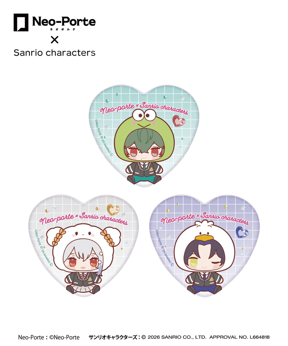 『Neo-Porte&times;Sanrio characters』トレーディングハート缶バッジ（全21種） 詳細画像 - 8