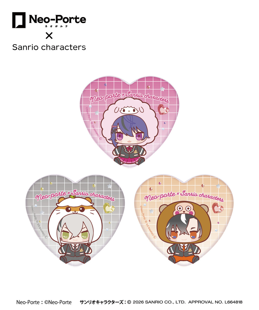 『Neo-Porte&times;Sanrio characters』トレーディングハート缶バッジ（全21種） 詳細画像 - 9