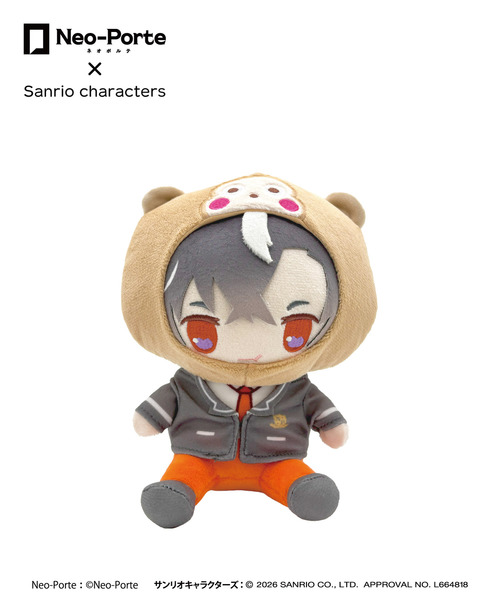 『Neo-Porte×Sanrio characters』ふわフレぬいぐるみ_鬼ヶ谷テン×おさるのもんきち