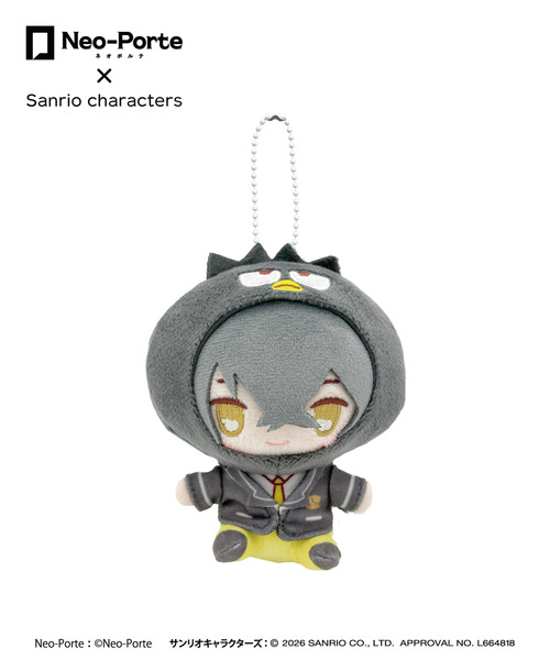 『Neo-Porte×Sanrio characters』ぬいぐるみキーホルダー_或世イヌ×バッドばつ丸