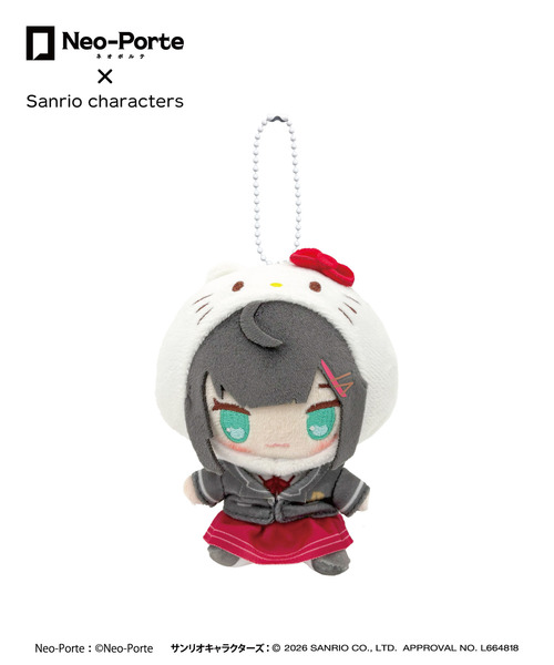 『Neo-Porte×Sanrio characters』ぬいぐるみキーホルダー_緋月ゆい×ハローキティ