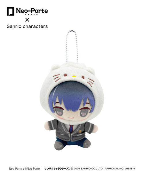 『Neo-Porte×Sanrio characters』ぬいぐるみキーホルダー_青桐エイト×ディアダニエル