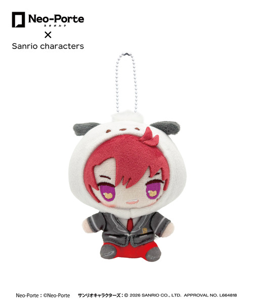 『Neo-Porte×Sanrio characters』ぬいぐるみキーホルダー_柊ツルギ×ポチャッコ