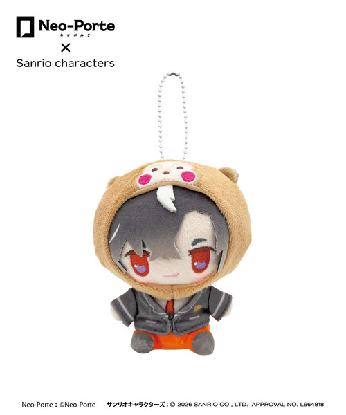 『Neo-Porte×Sanrio characters』ぬいぐるみキーホルダー_鬼ヶ谷テン×おさるのもんきち