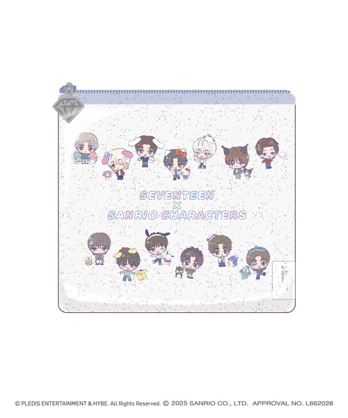 「SEVENTEEN×SANRIO CHARACTERS」フラットポーチ
