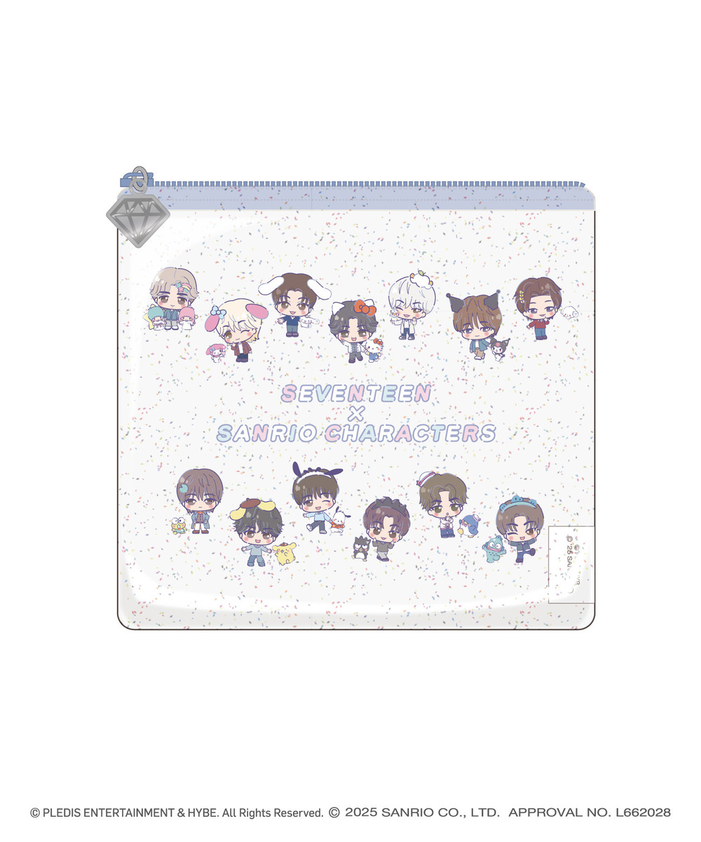 「SEVENTEEN×SANRIO CHARACTERS」フラットポーチ 詳細画像 - 1