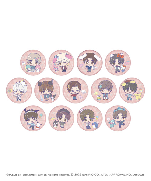 「SEVENTEEN×SANRIO CHARACTERS」缶バッジ（13種ランダム仕様）